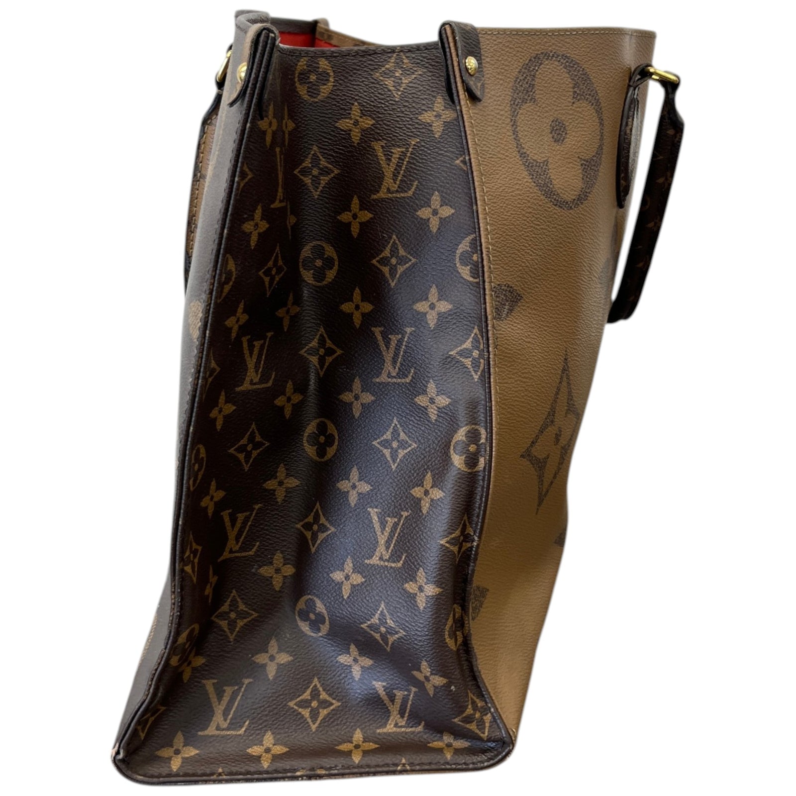 Women's Onthego Tote Monogram Giant Monogram Reverse Bag Brown - Photo 7