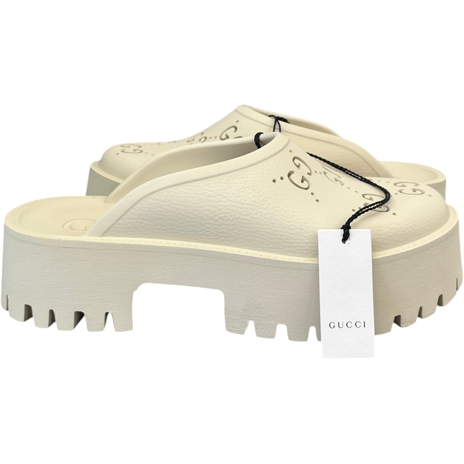 Gucci Women's GG Supreme Platform Sandals Beige Size 7 - Photo 3