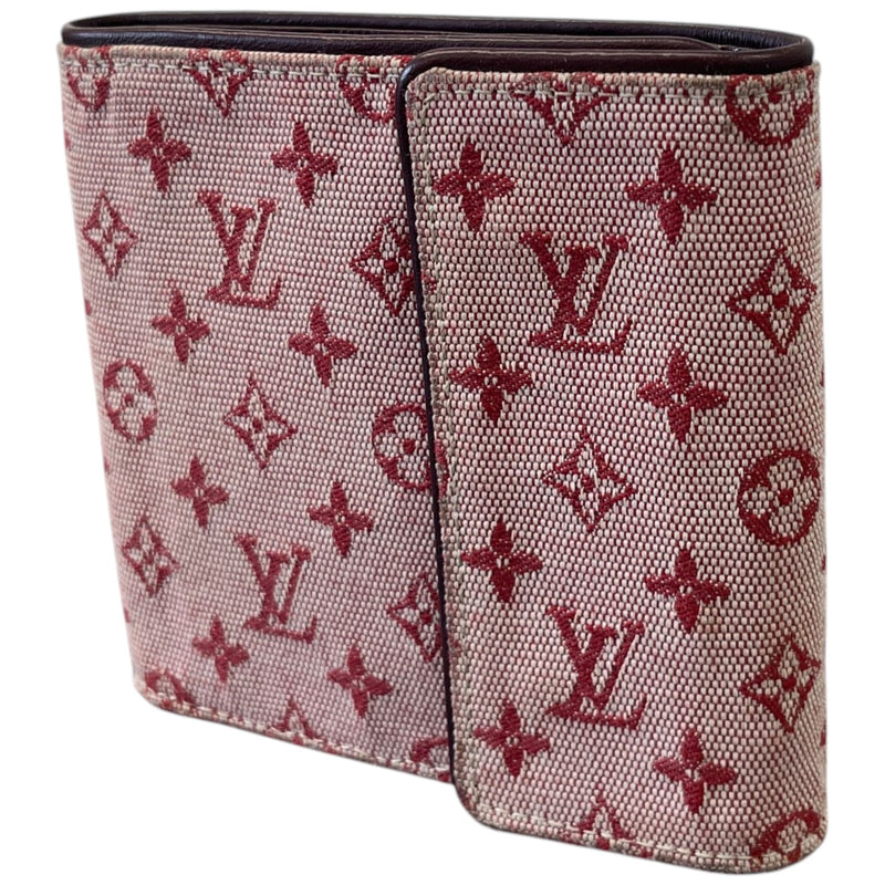 Women's Monogram Mini Lin Canvas Wallet Pink