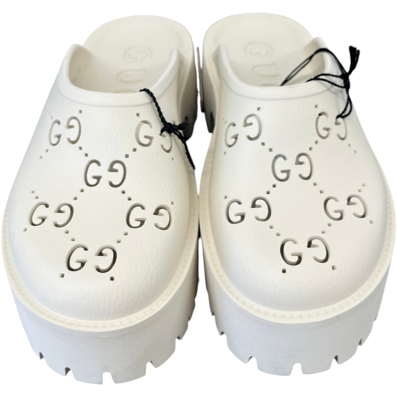 Gucci Women's GG Supreme Platform Sandals Beige Size 7