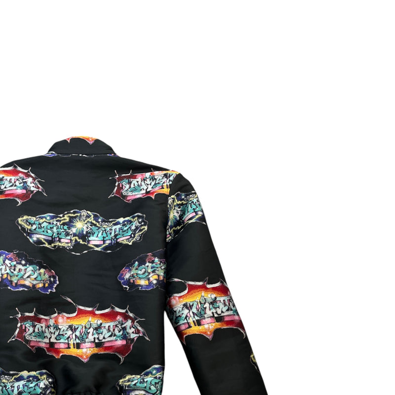Men's Graffiti Print Jacket Black Size IT 50 / L