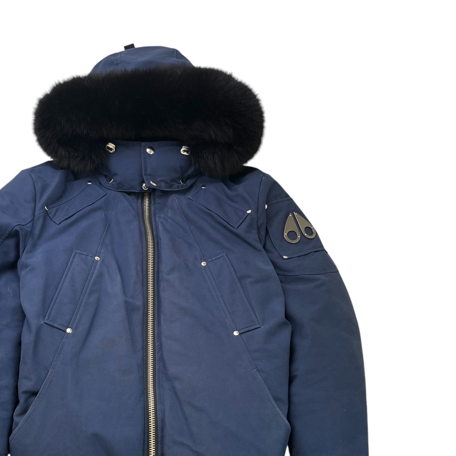 Men's Ballistic Bomber Down Jacket Navy Size XL - Photo 3