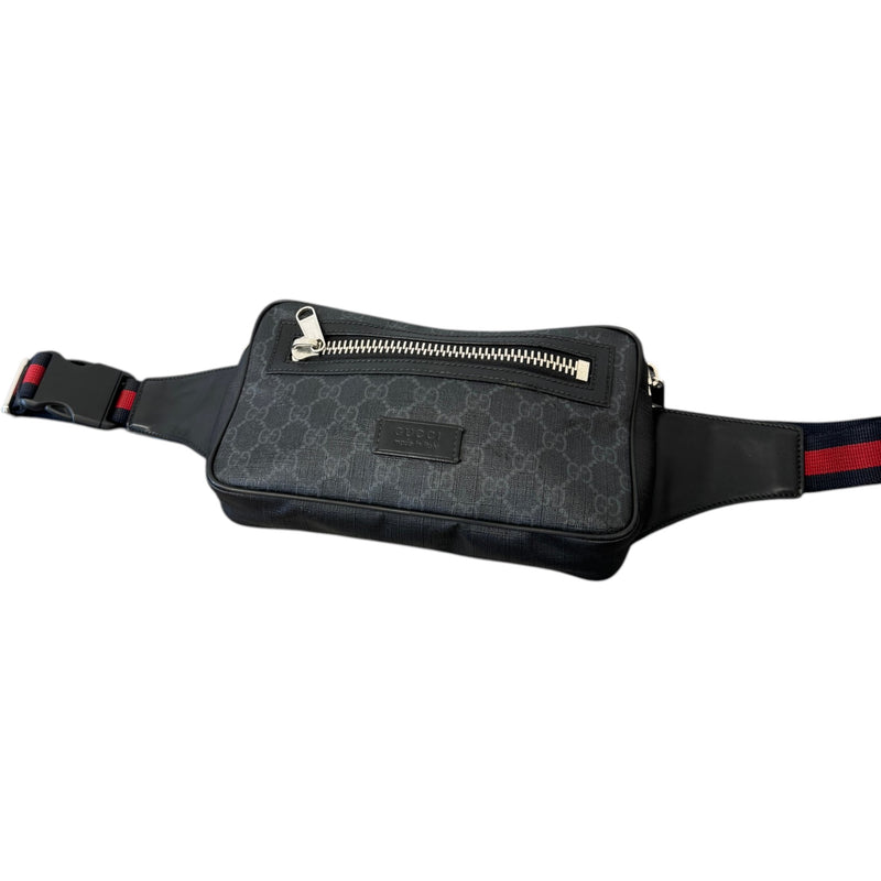 Men's GG Supreme Web Zip Belt Bag Black