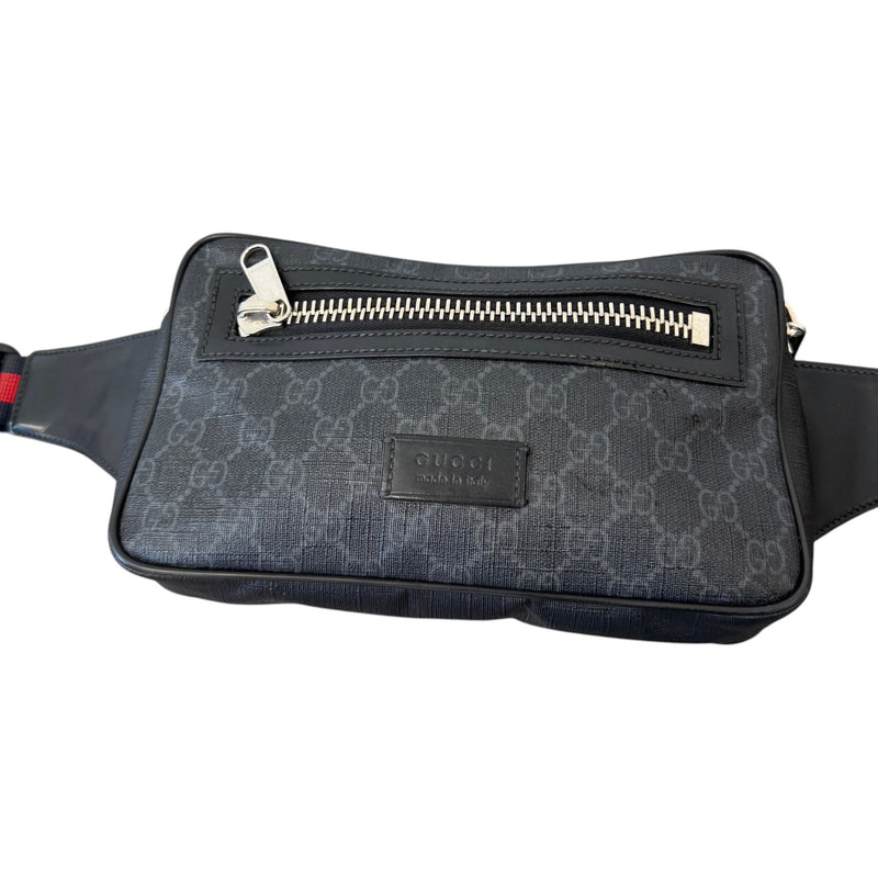 Men's GG Supreme Web Zip Belt Bag Black