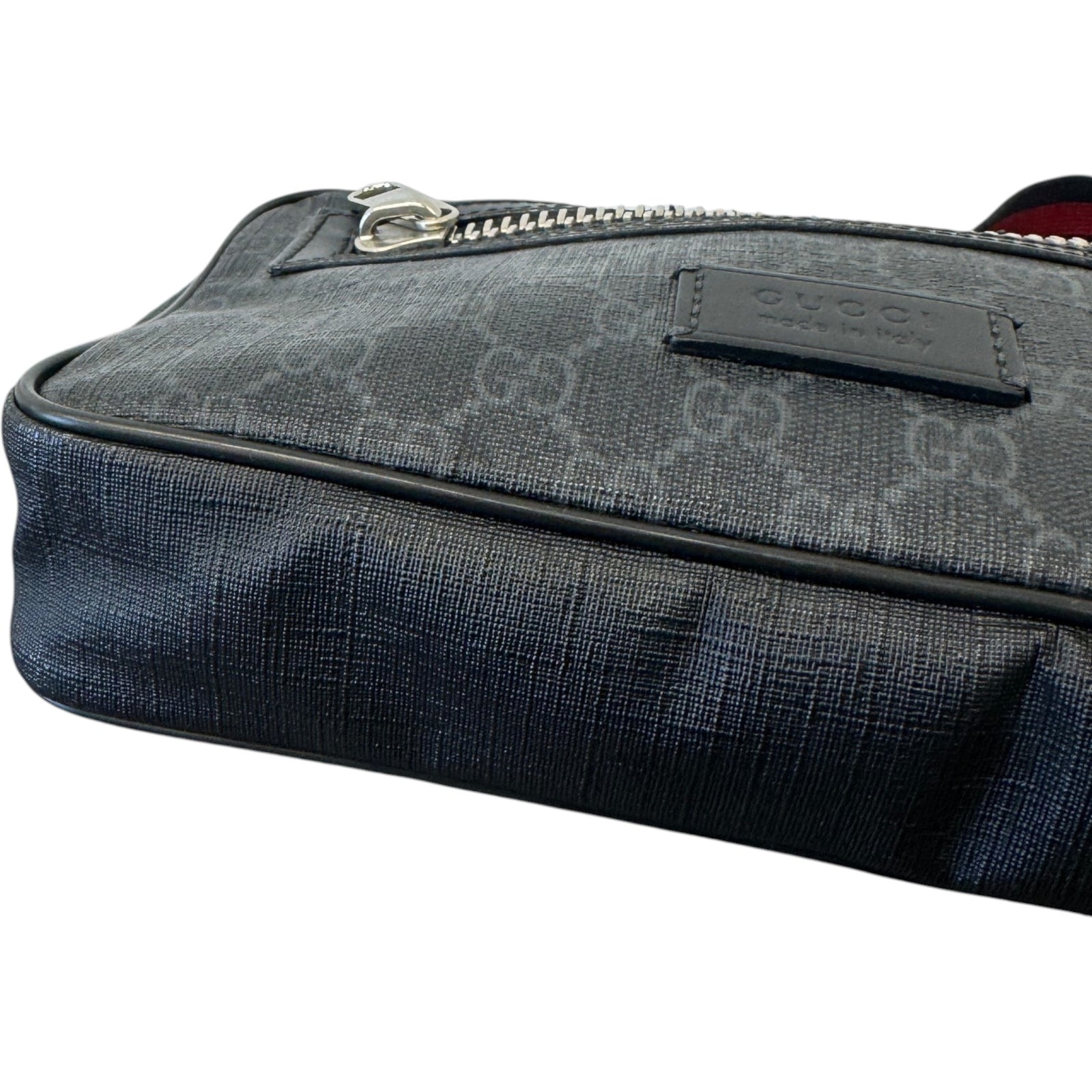 Men's GG Supreme Web Zip Belt Bag Black - Photo 11
