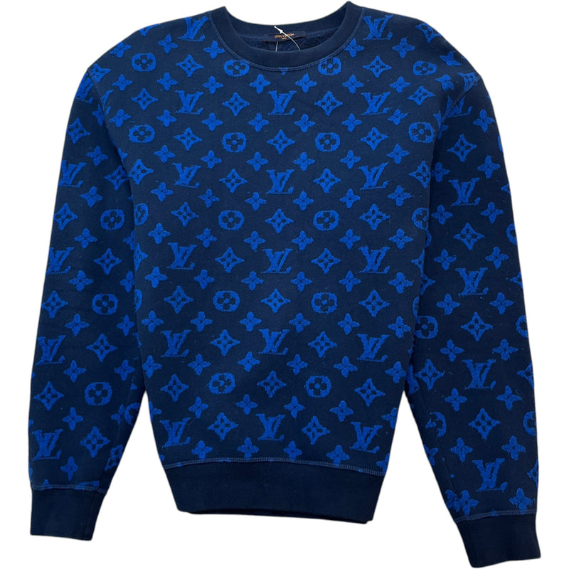 Men's Monogram Jacquard Sweatshirt Blue Size L