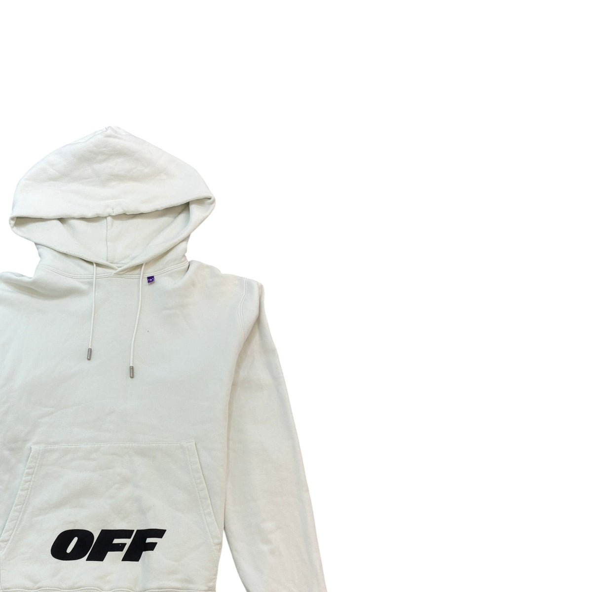 Men's Logo Print Hoodie White Size M - Photo 3