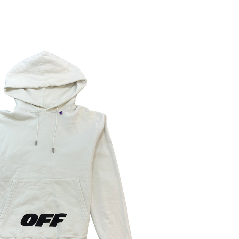 Men's Logo Print Hoodie White Size M