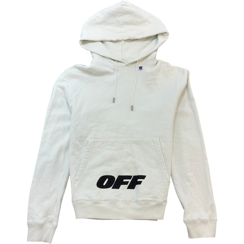 Men's Logo Print Hoodie White Size M