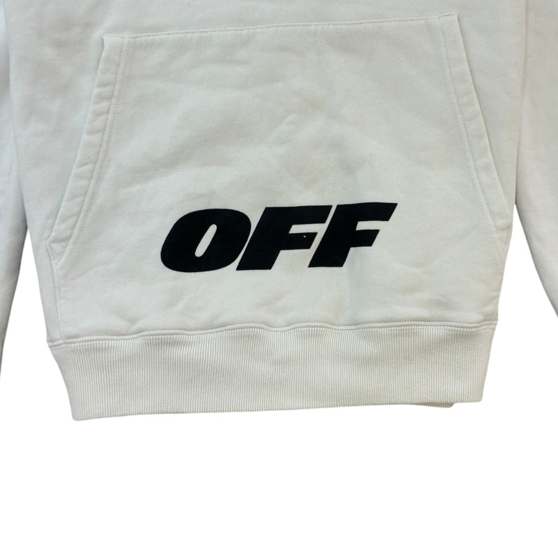 Men's Logo Print Hoodie White Size M