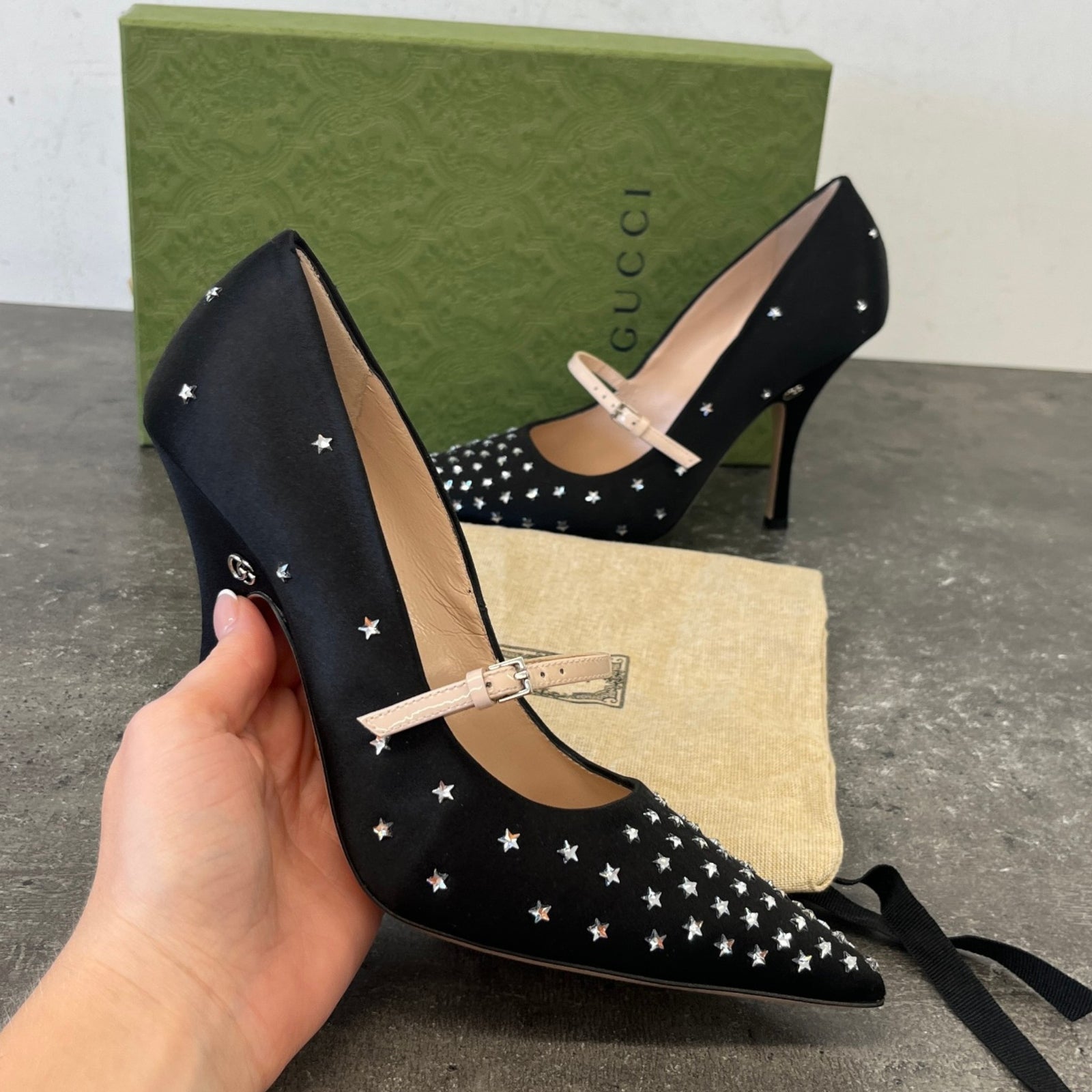 Women's Jodie Embellished Satin Heels Black Size EU 37 / UK 4 - Photo 11