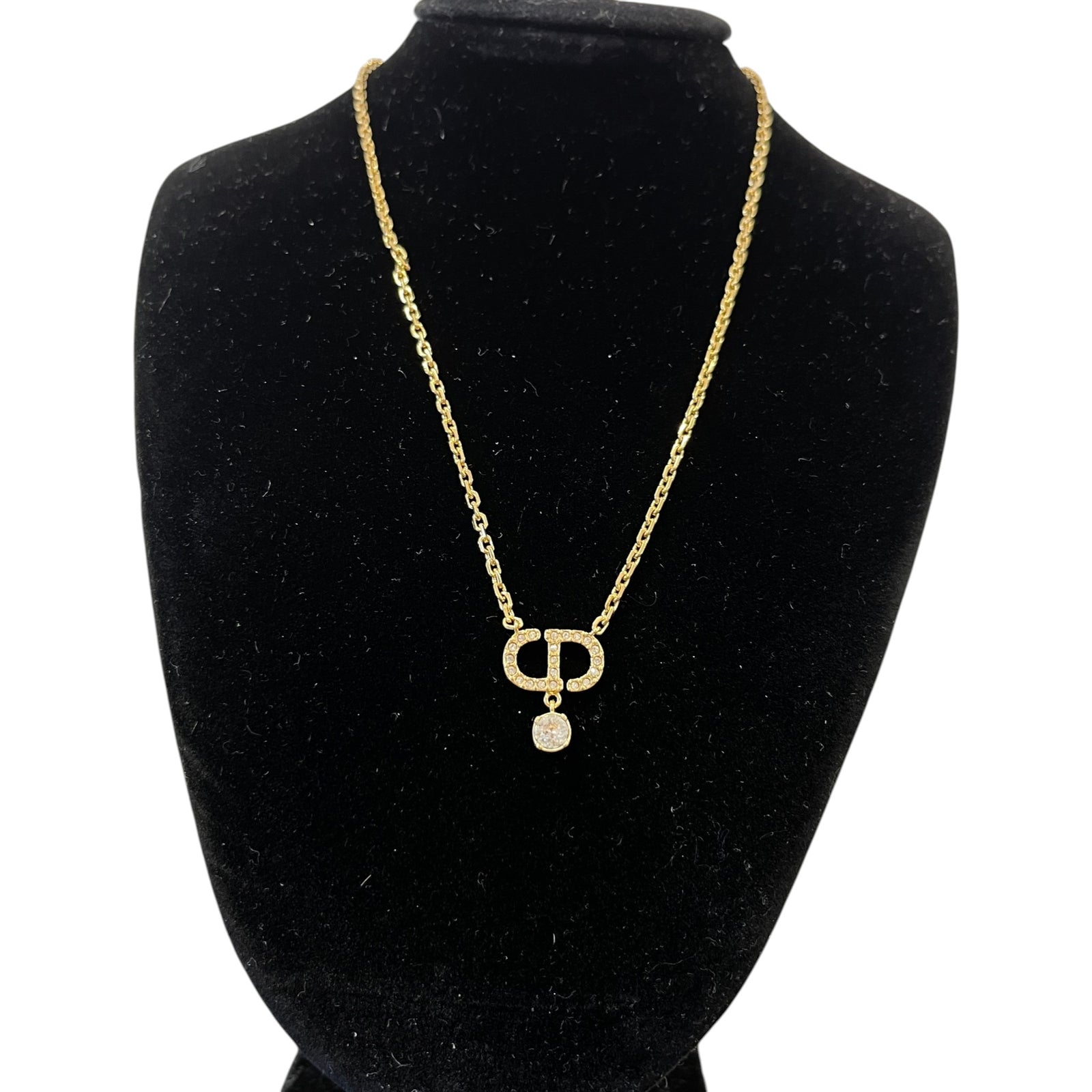 Women's CD Diamond Necklace Gold - Photo 5