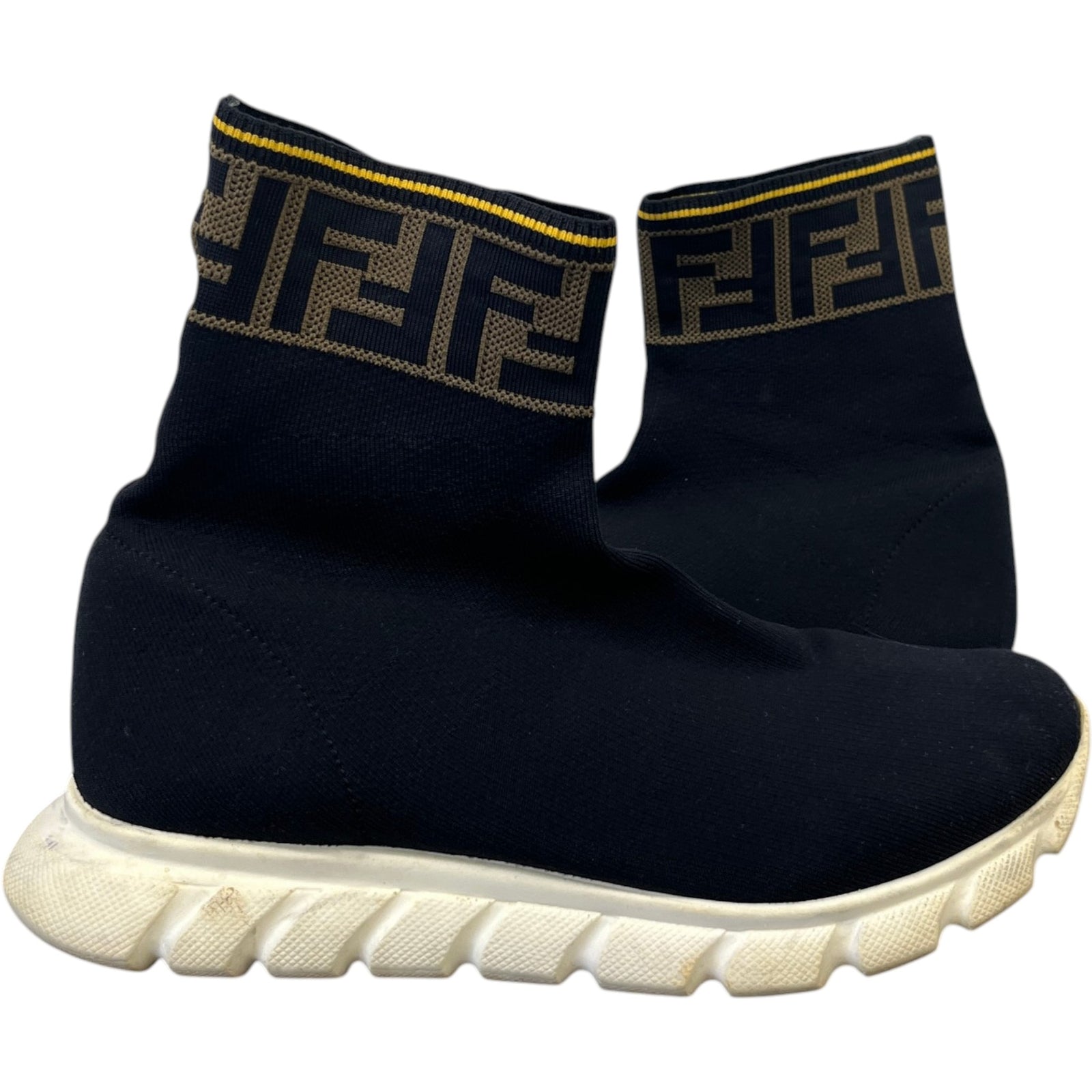 Women's Ff Monogram Sock High Trainers Black Size EU 36 / UK 3 - Photo 3
