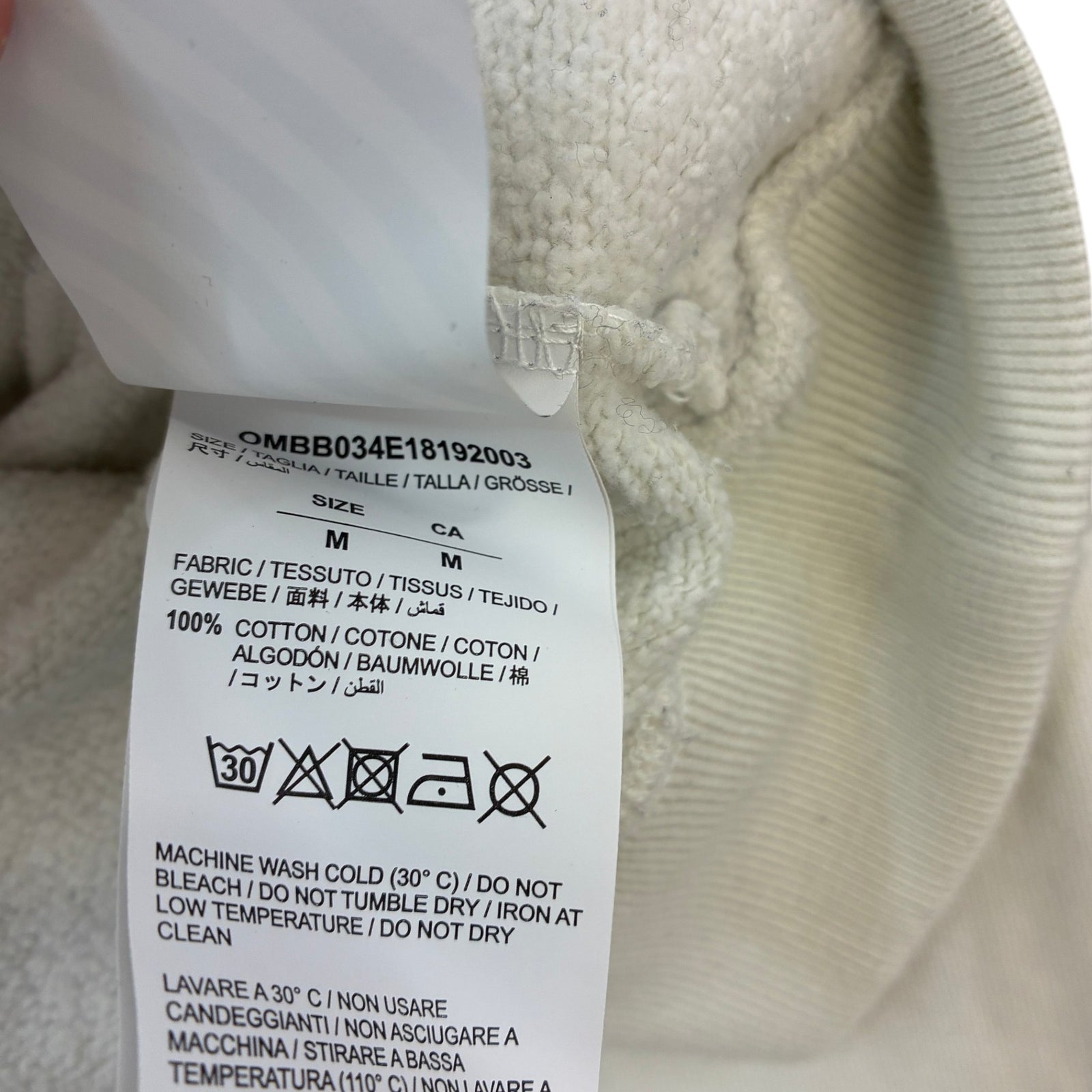 Men's Logo Print Hoodie White Size M - Photo 8