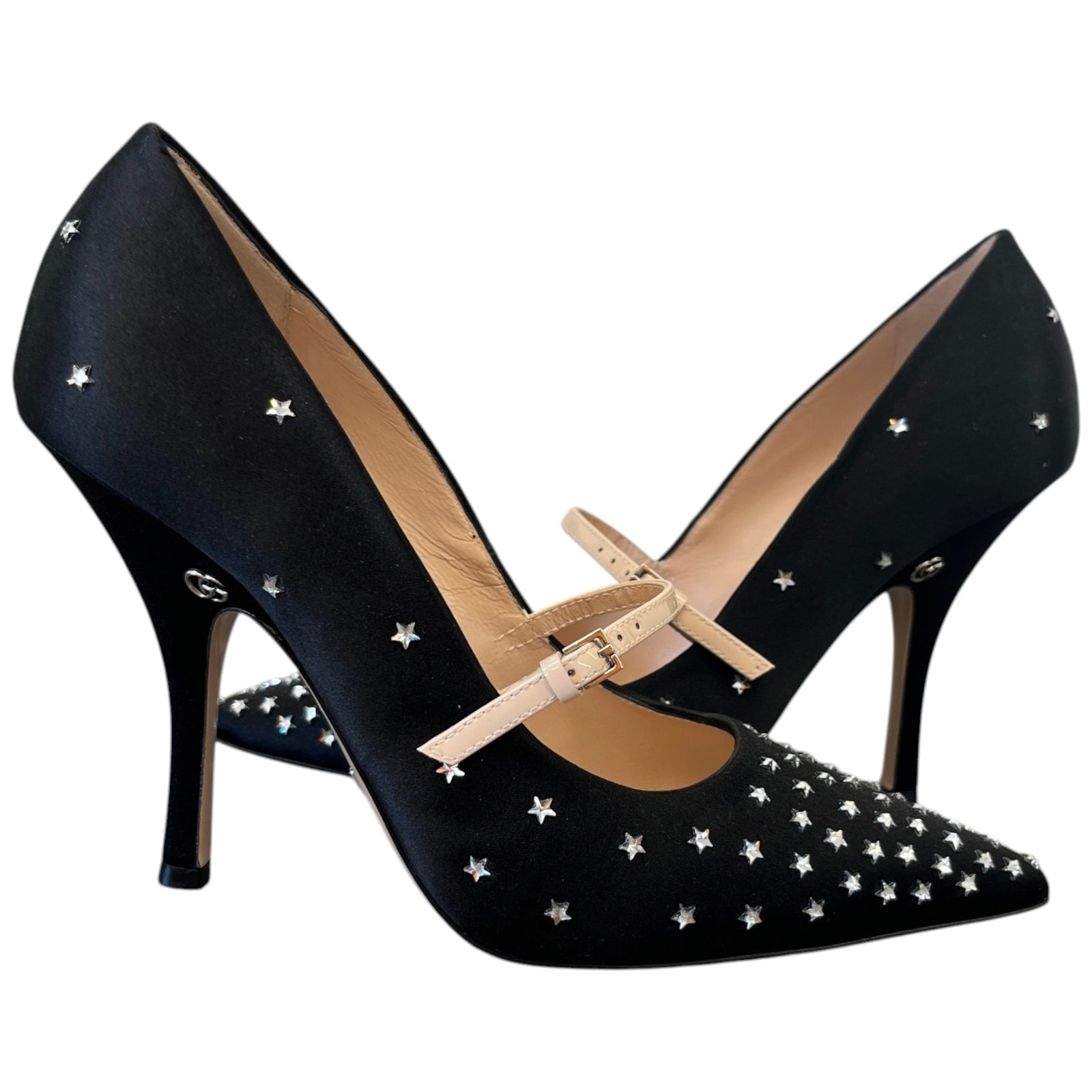 Women's Jodie Embellished Satin Heels Black Size EU 37 / UK 4 - Photo 3