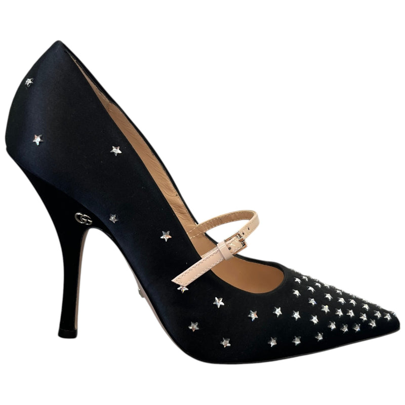 Women's Jodie Embellished Satin Heels Black Size EU 37 / UK 4