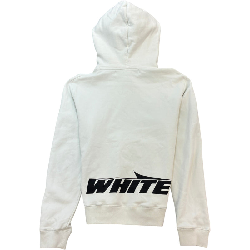 Men's Logo Print Hoodie White Size M
