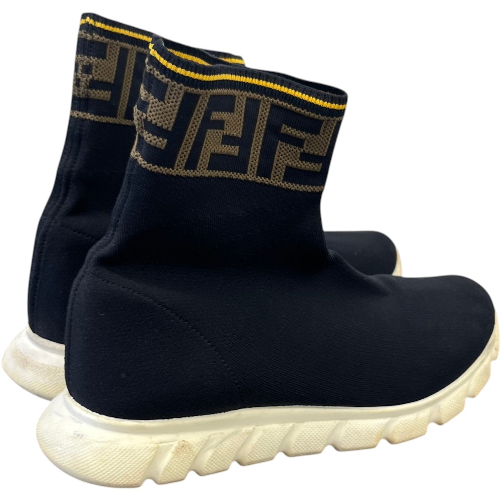Women's Ff Monogram Sock High Trainers Black Size EU 36 / UK 3 - Photo 8