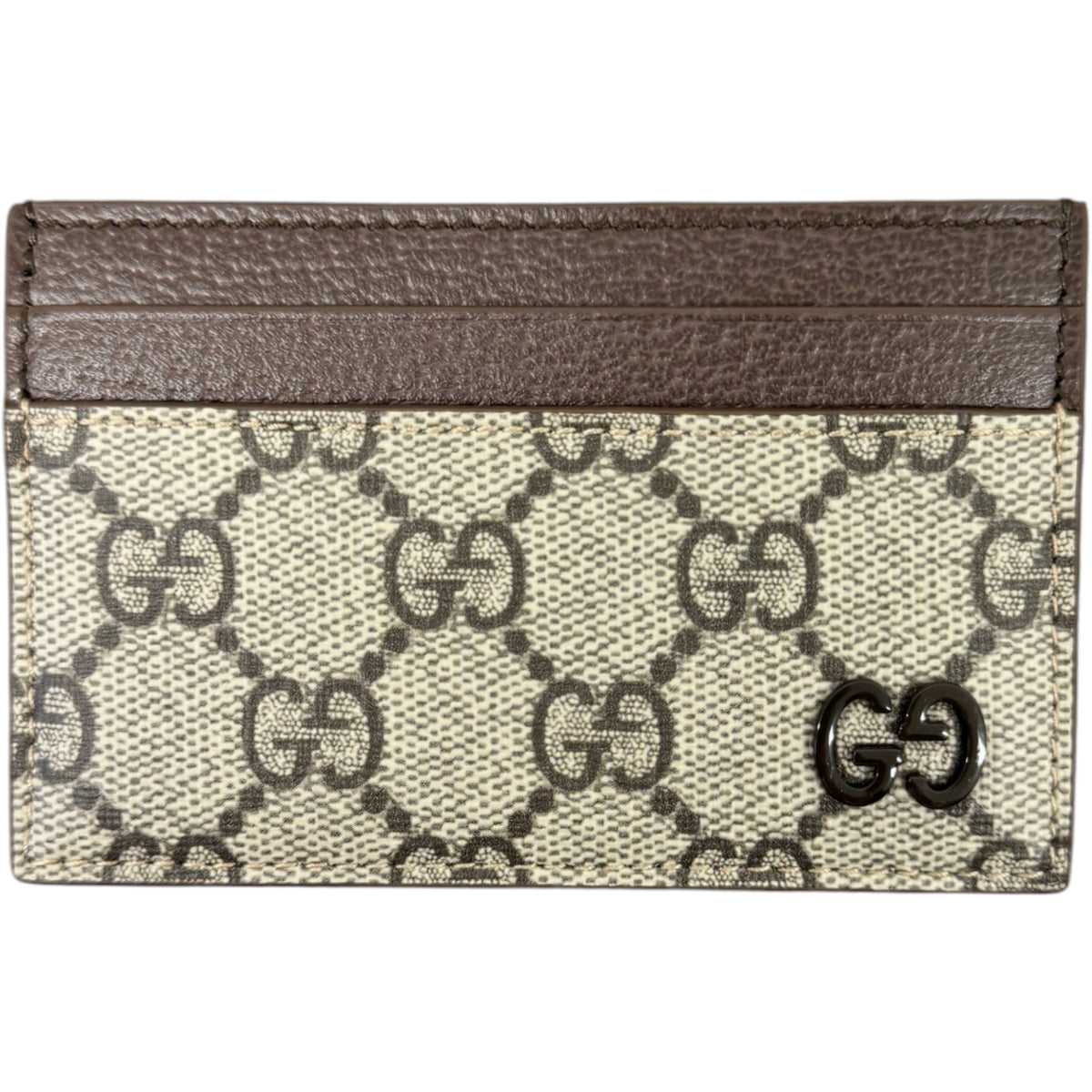 Men's GG Supreme Card Holder Beige - Photo 1
