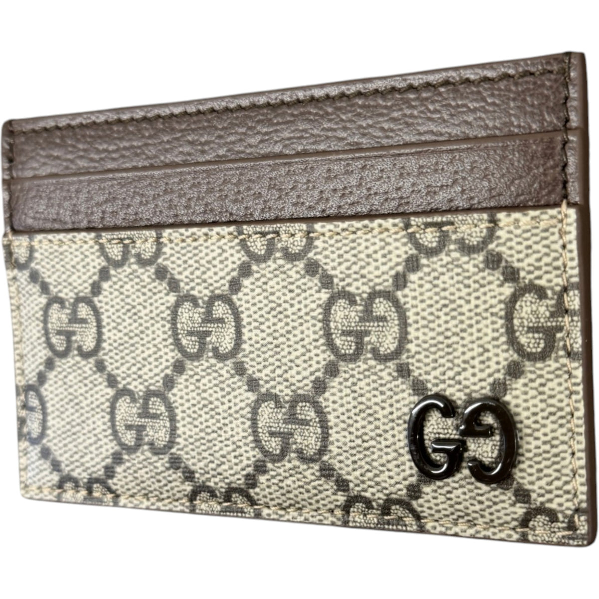 Men's GG Supreme Card Holder Beige - Photo 3