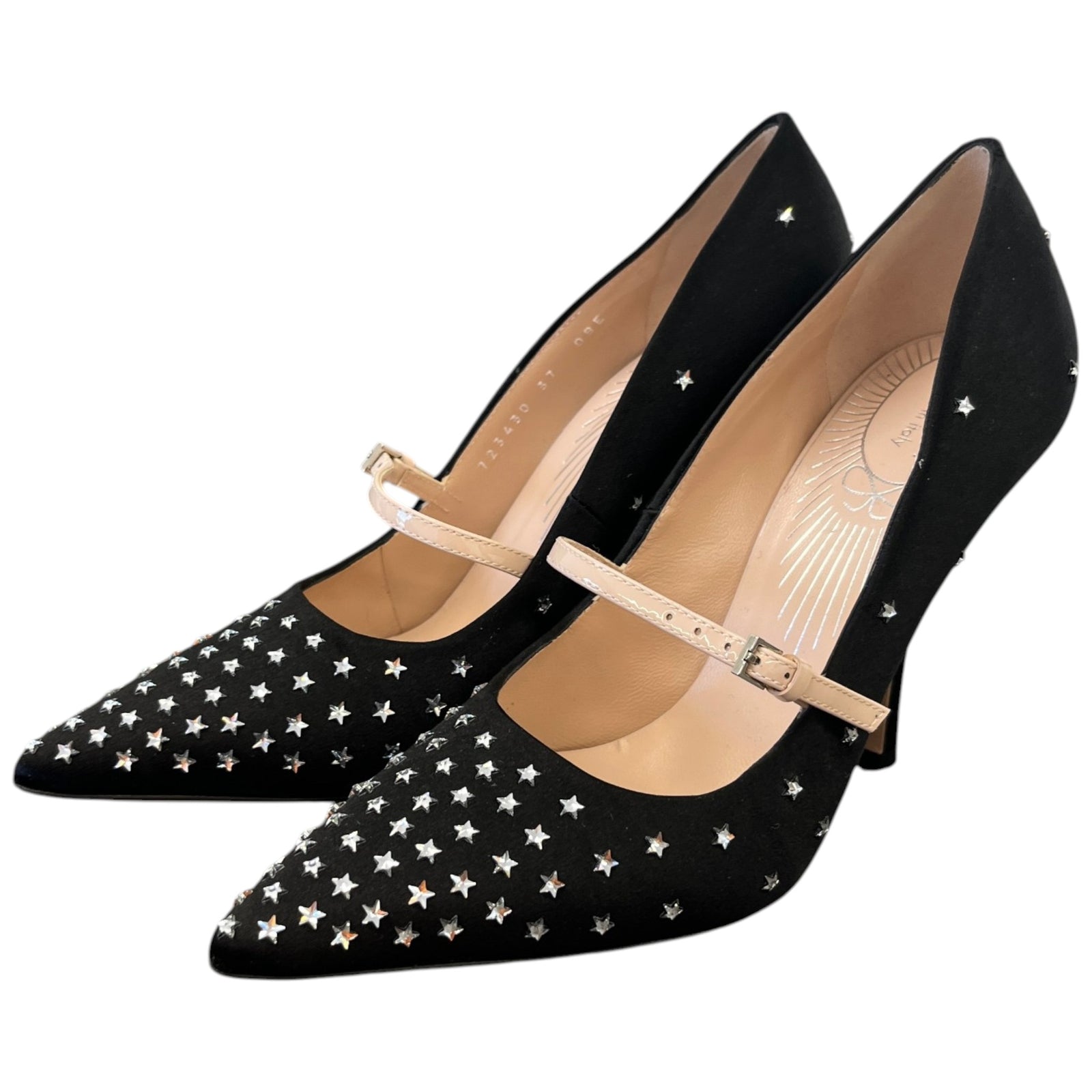 Women's Jodie Embellished Satin Heels Black Size EU 37 / UK 4 - Photo 9