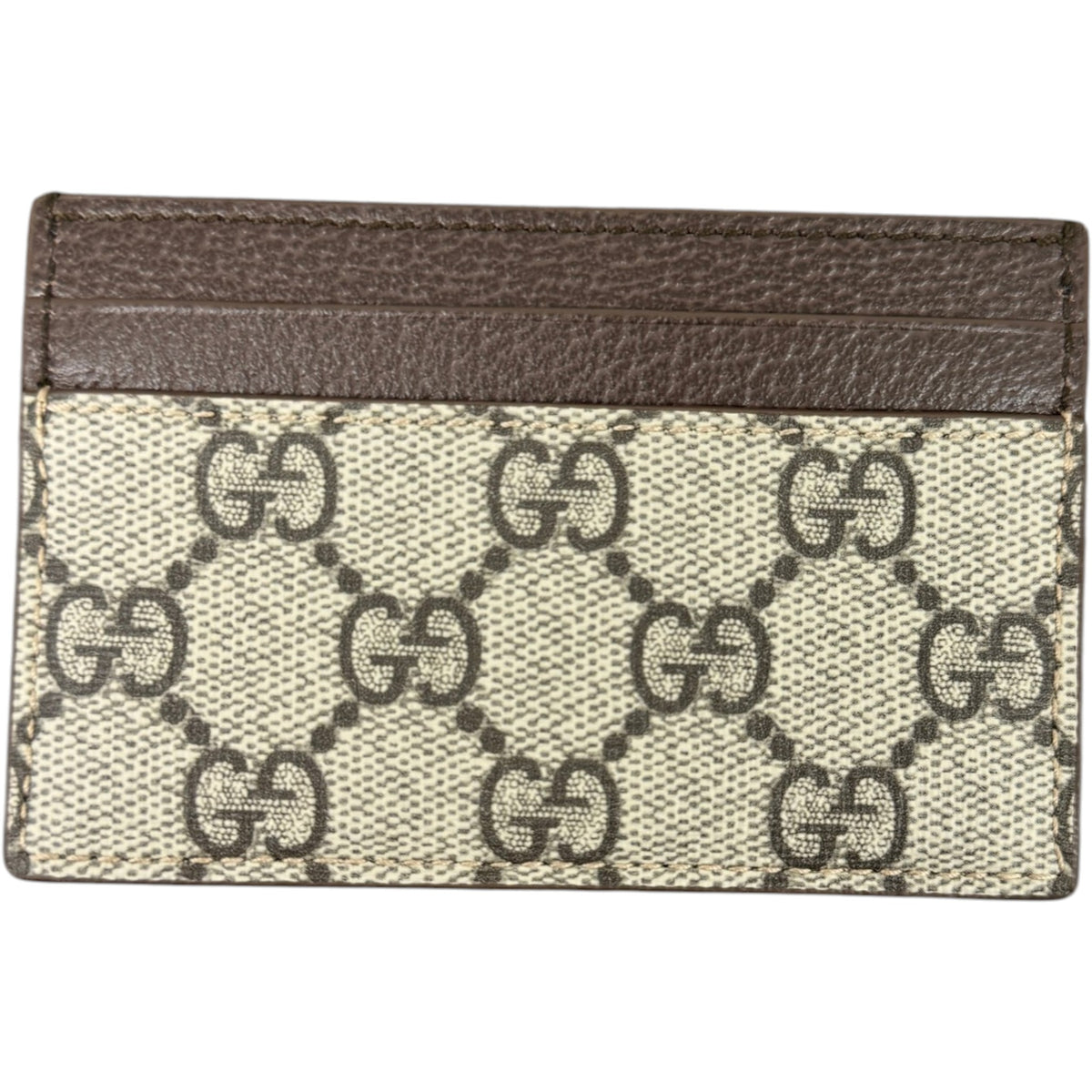 Men's GG Supreme Card Holder Beige - Photo 2