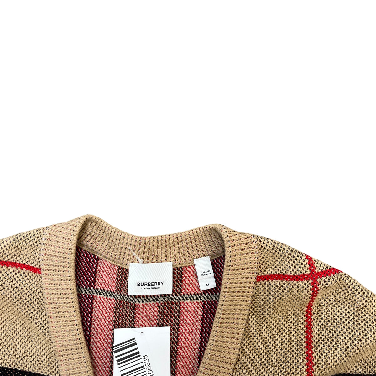 Women's Checkered Cardigan Beige Size M / UK 10 - Photo 5