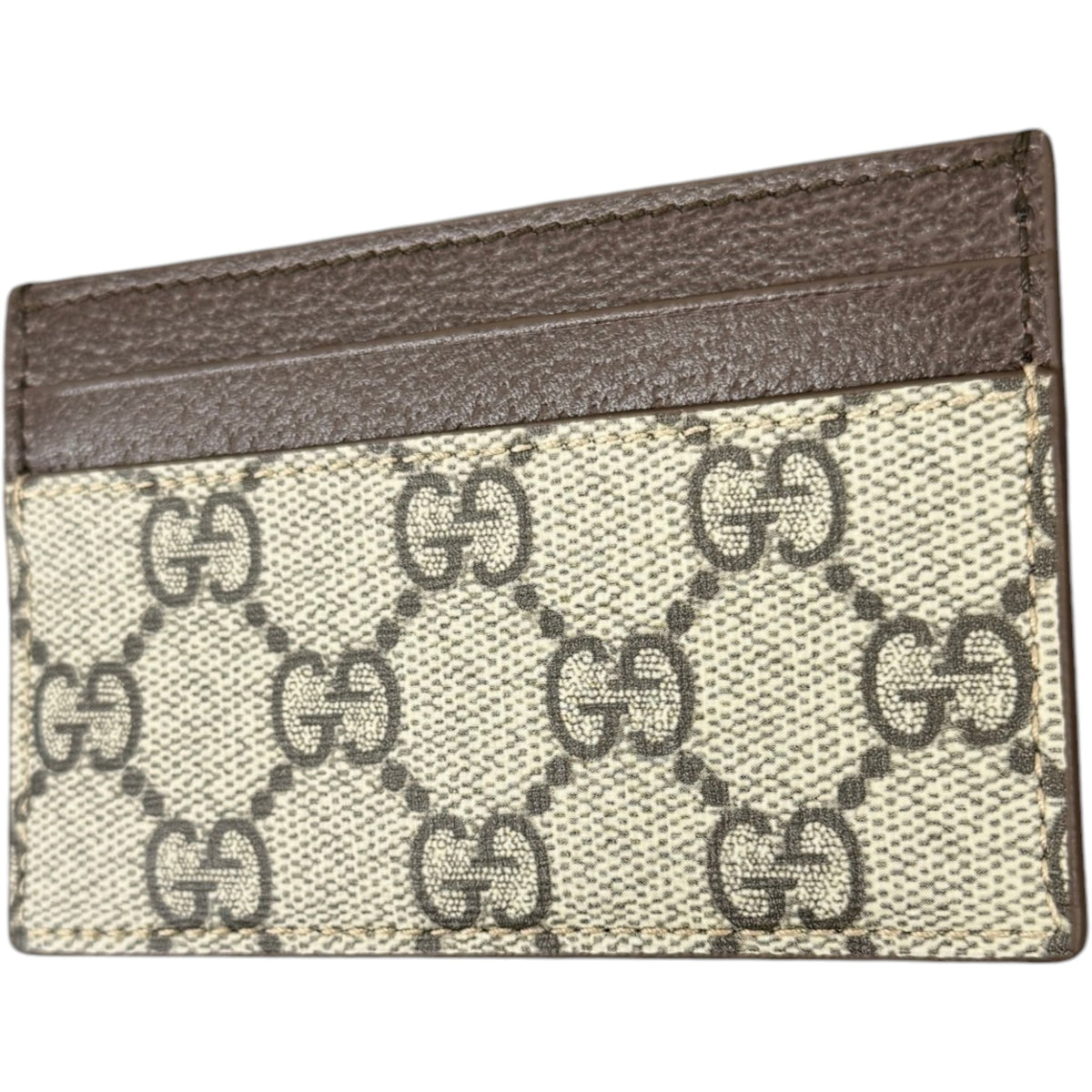 Men's GG Supreme Card Holder Beige - Photo 6
