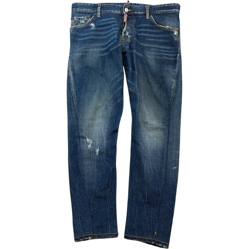 Men's Distressed Jeans Blue Size L / W34
