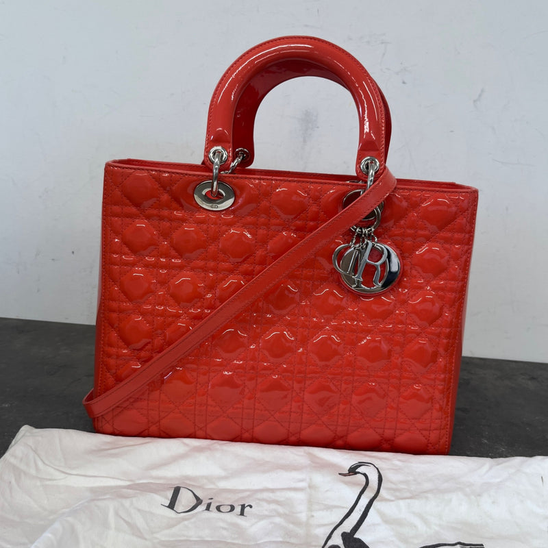 Women's Large Lady Dior Handbag Red