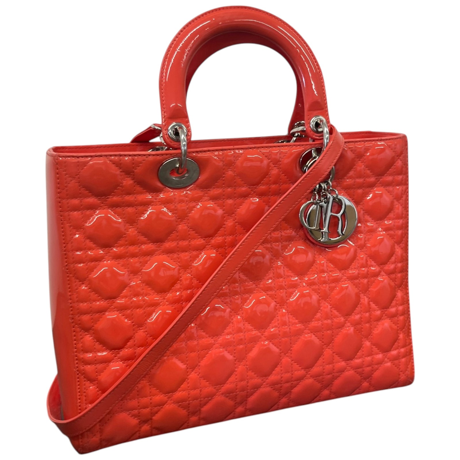 Women's Large Lady Dior Handbag Red - Photo 4