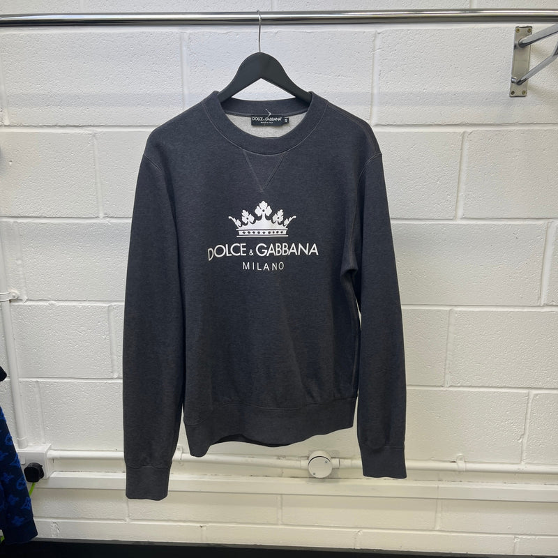 Men's Logo Print Sweatshirt Grey Size M
