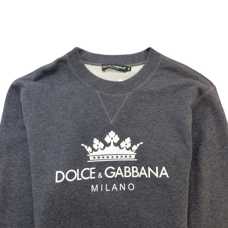 Men's Logo Print Sweatshirt Grey Size M