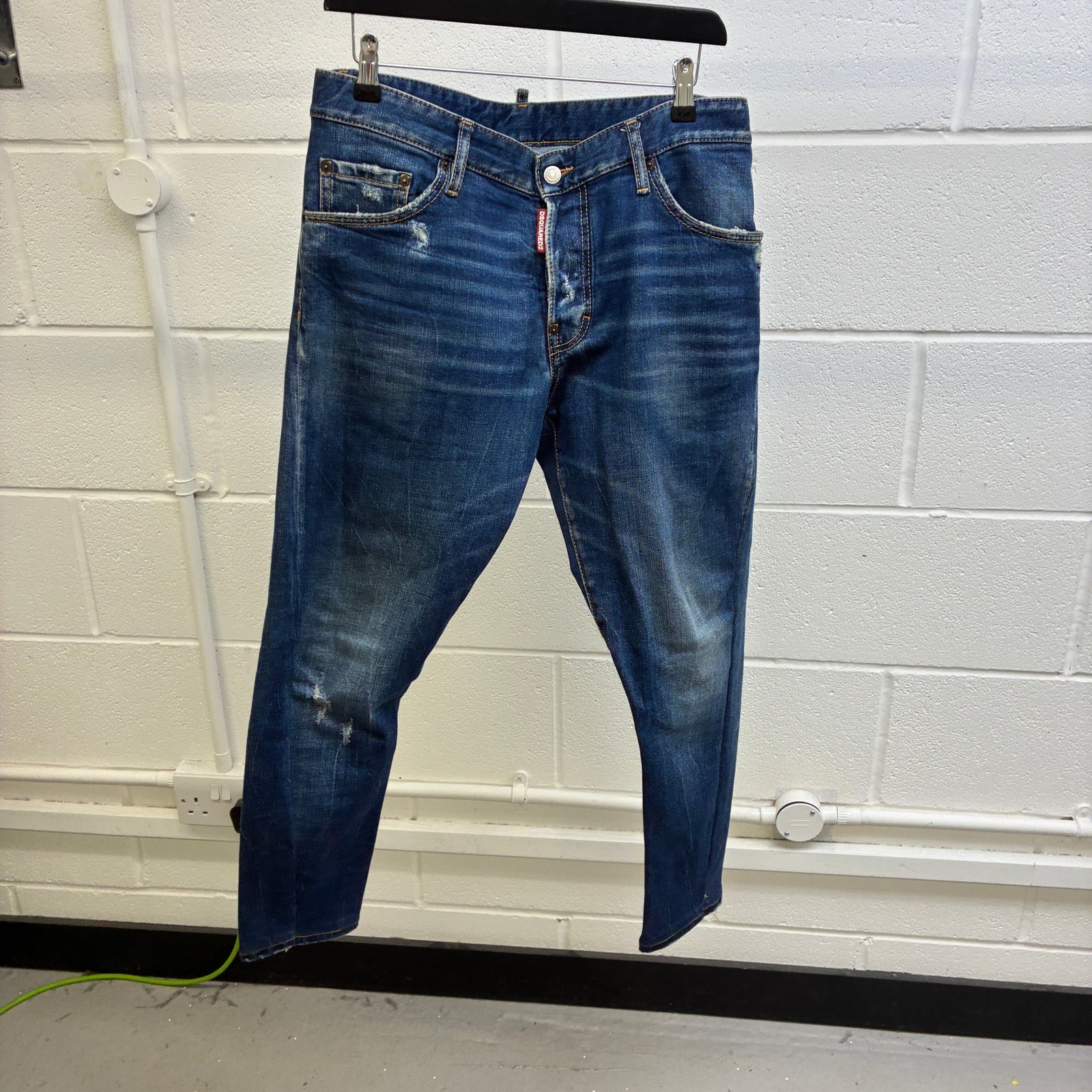 Men's Distressed Jeans Blue Size L / W34 - Photo 8