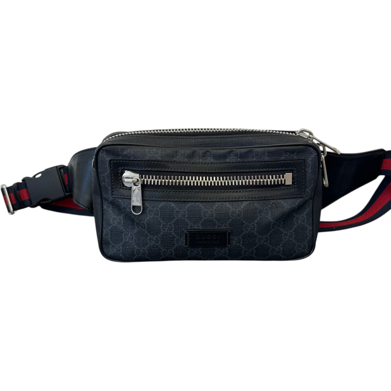 Men's GG Supreme Web Zip Belt Bag Black