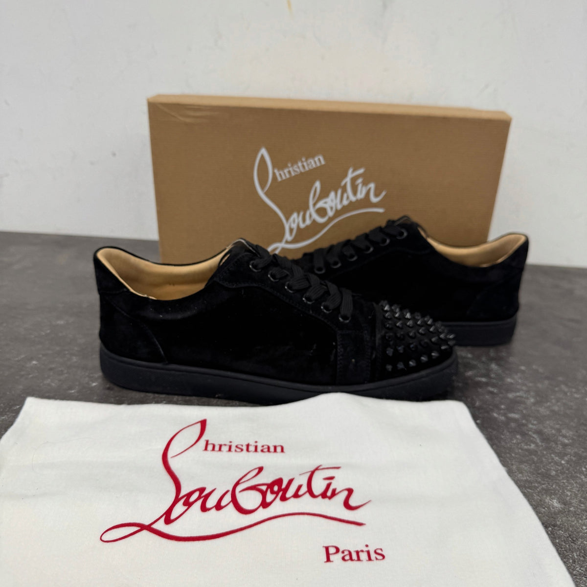 Men's Louis Junior Spikes Flat Low Trainers Black Size UK 5 / EU 39 - Photo 12
