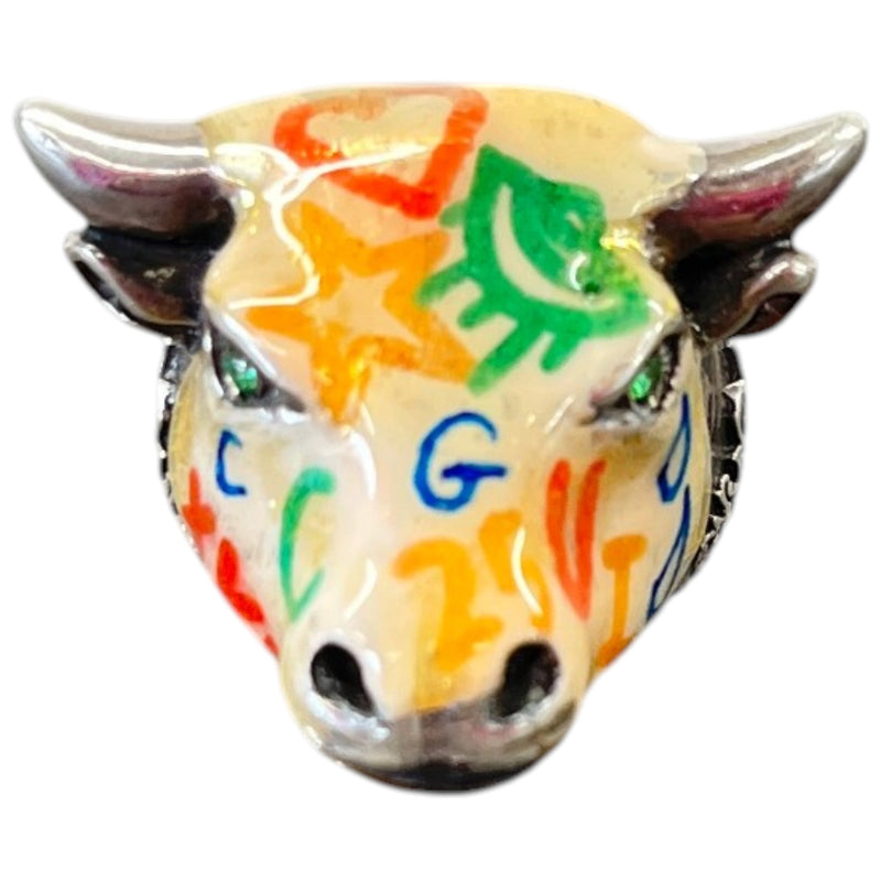 Women's Anger Forest Enamel Ring Silver Size N
