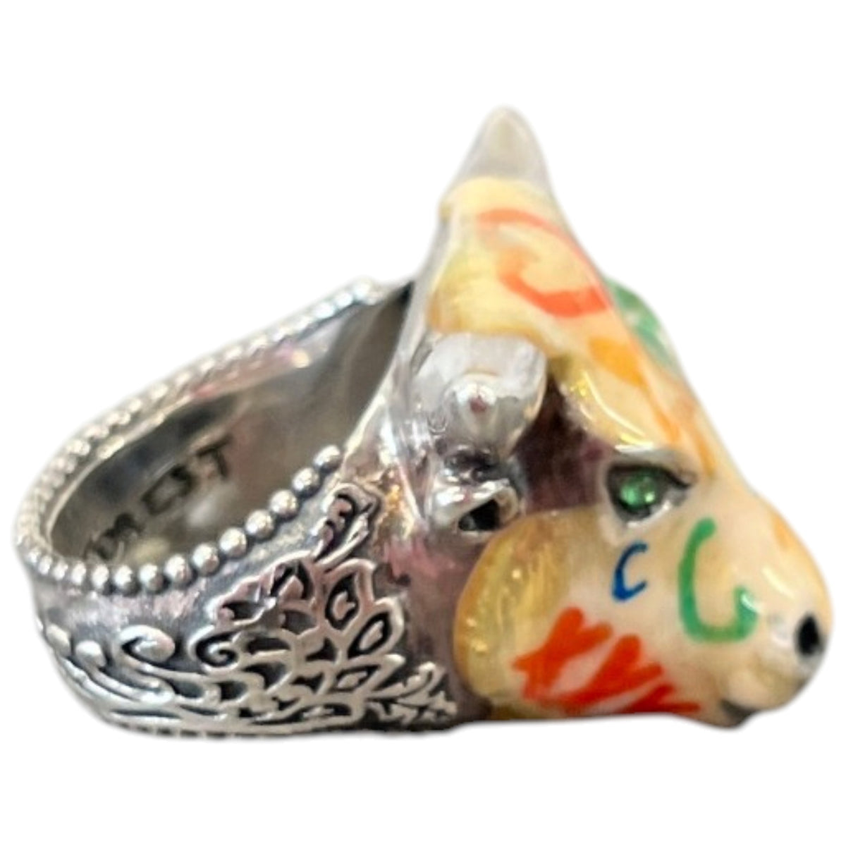 Women's Anger Forest Enamel Ring Silver Size N - Photo 3
