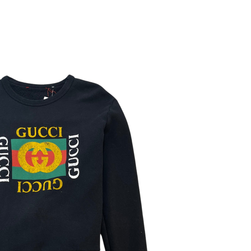 Men's Logo Print Sweatshirt Black Size S
