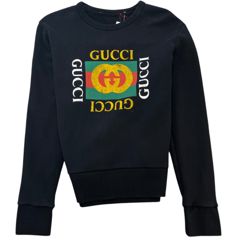 Men's Logo Print Sweatshirt Black Size S
