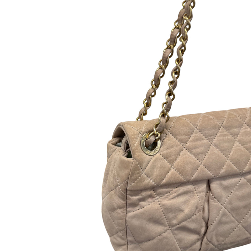 Women's Chic Quilt Flap Handbag Beige