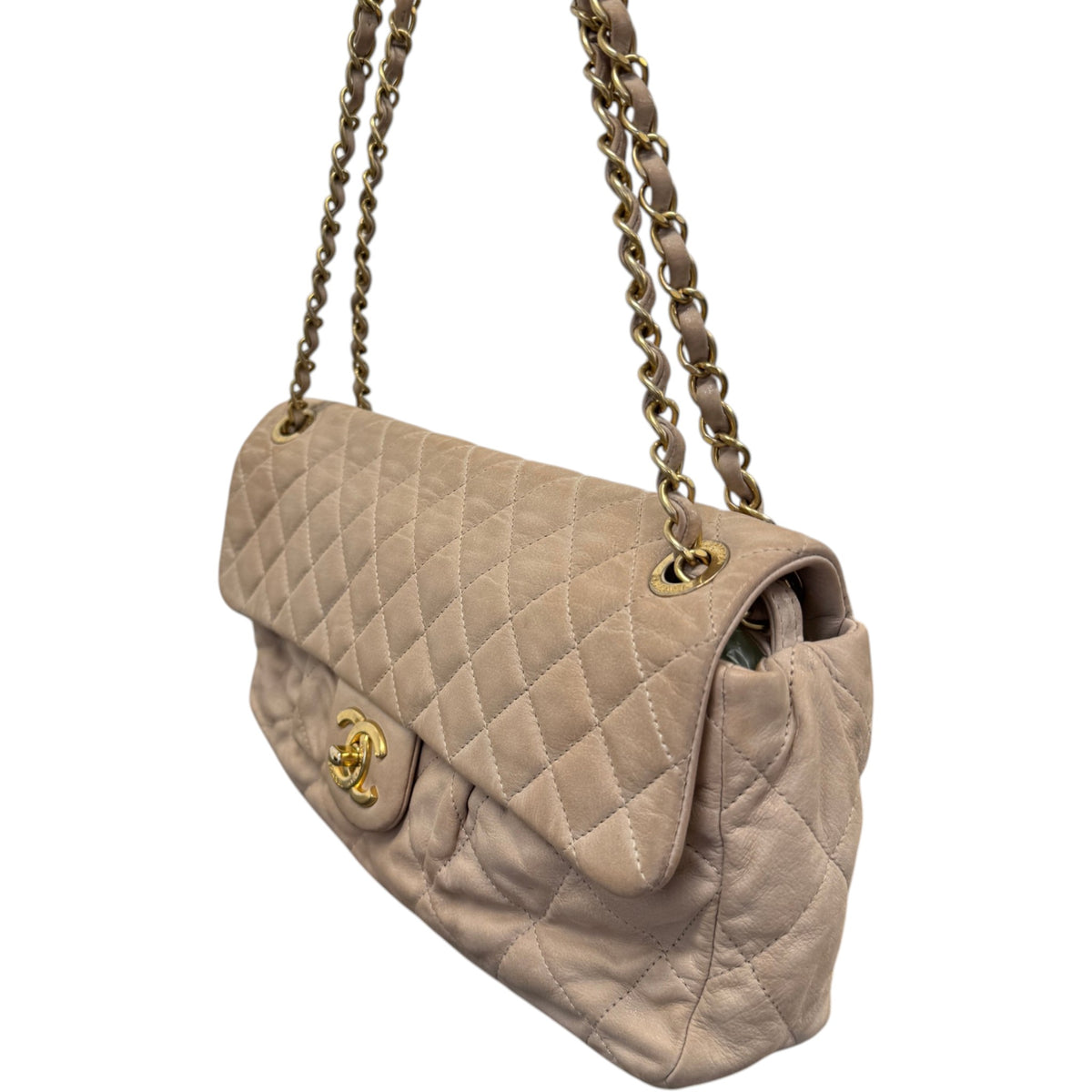 Women's Chic Quilt Flap Handbag Beige - Photo 5