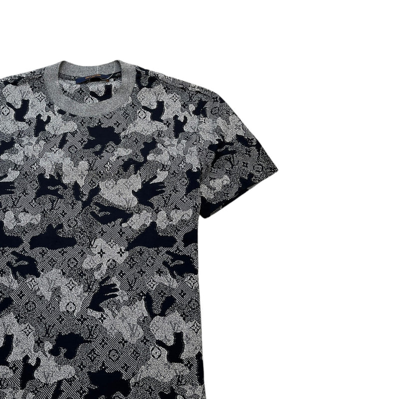 Louis Vuitton Men's Camo Jacquard T-Shirt Grey Size S