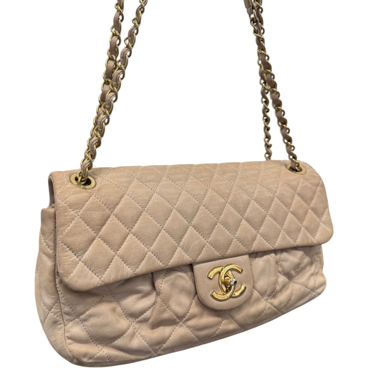 Women's Chic Quilt Flap Handbag Beige - Photo 6