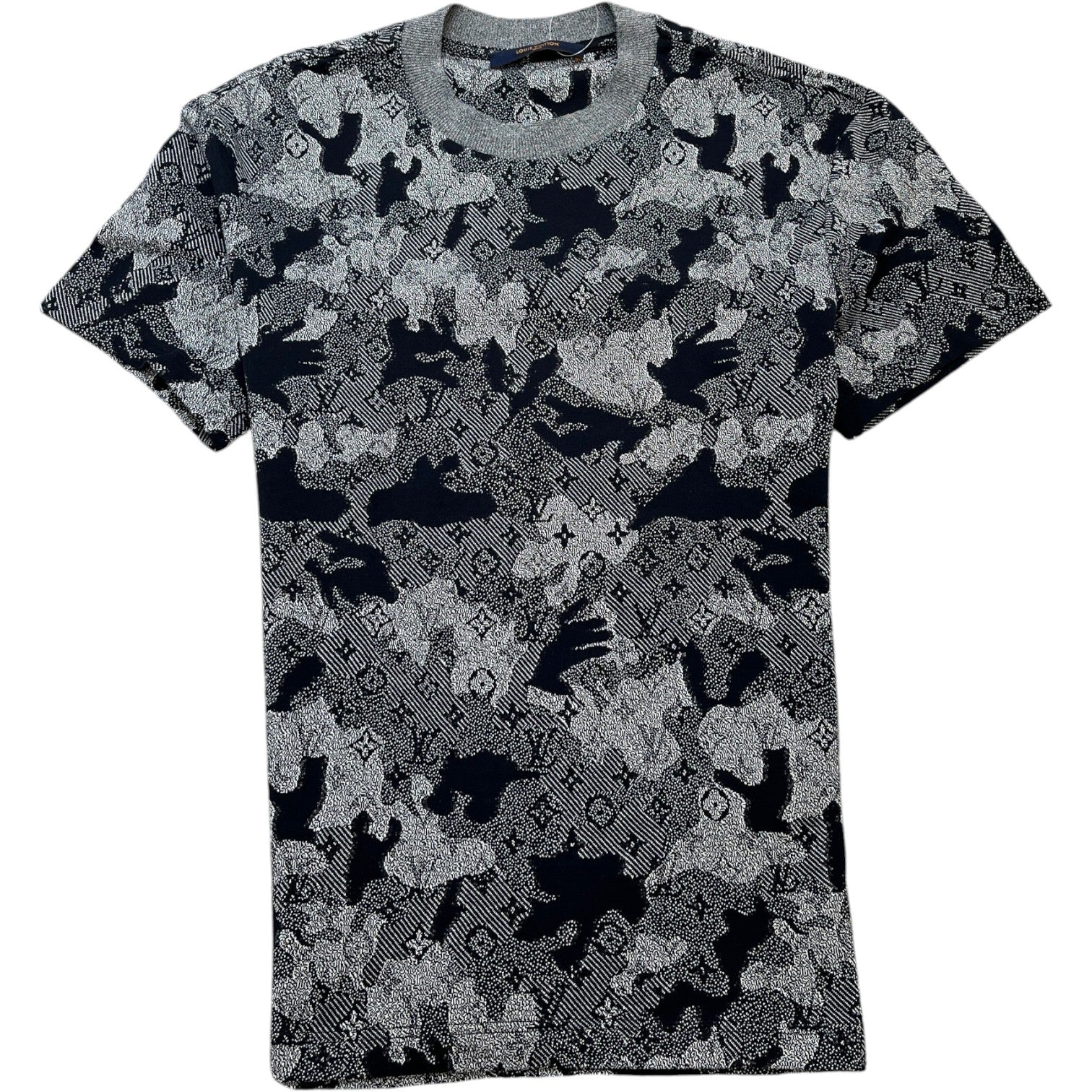 Louis Vuitton Men's Camo Jacquard T-Shirt Grey Size S - Photo 1