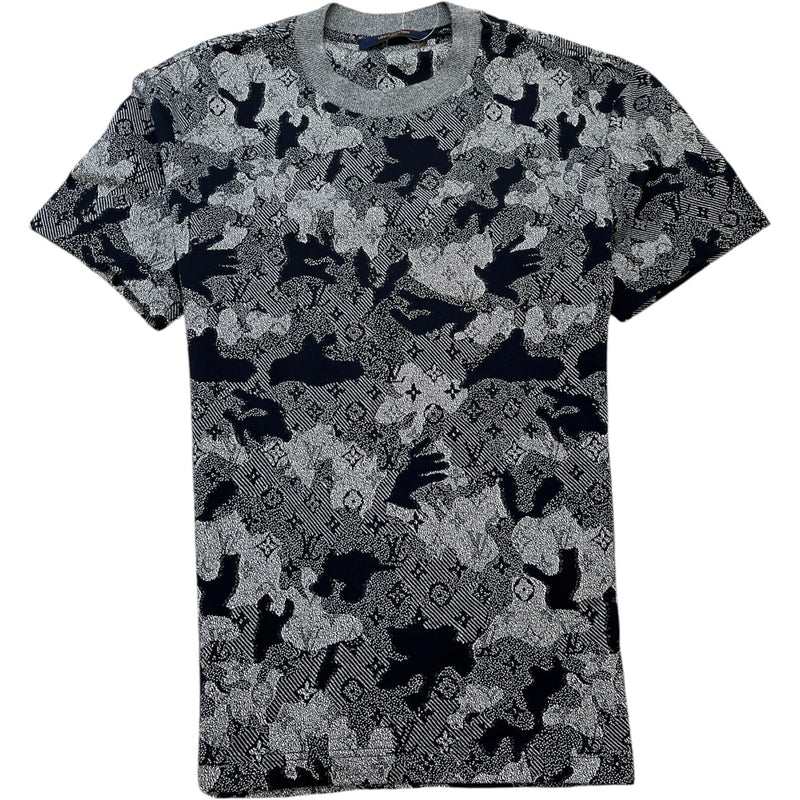 Louis Vuitton Men's Camo Jacquard T-Shirt Grey Size S