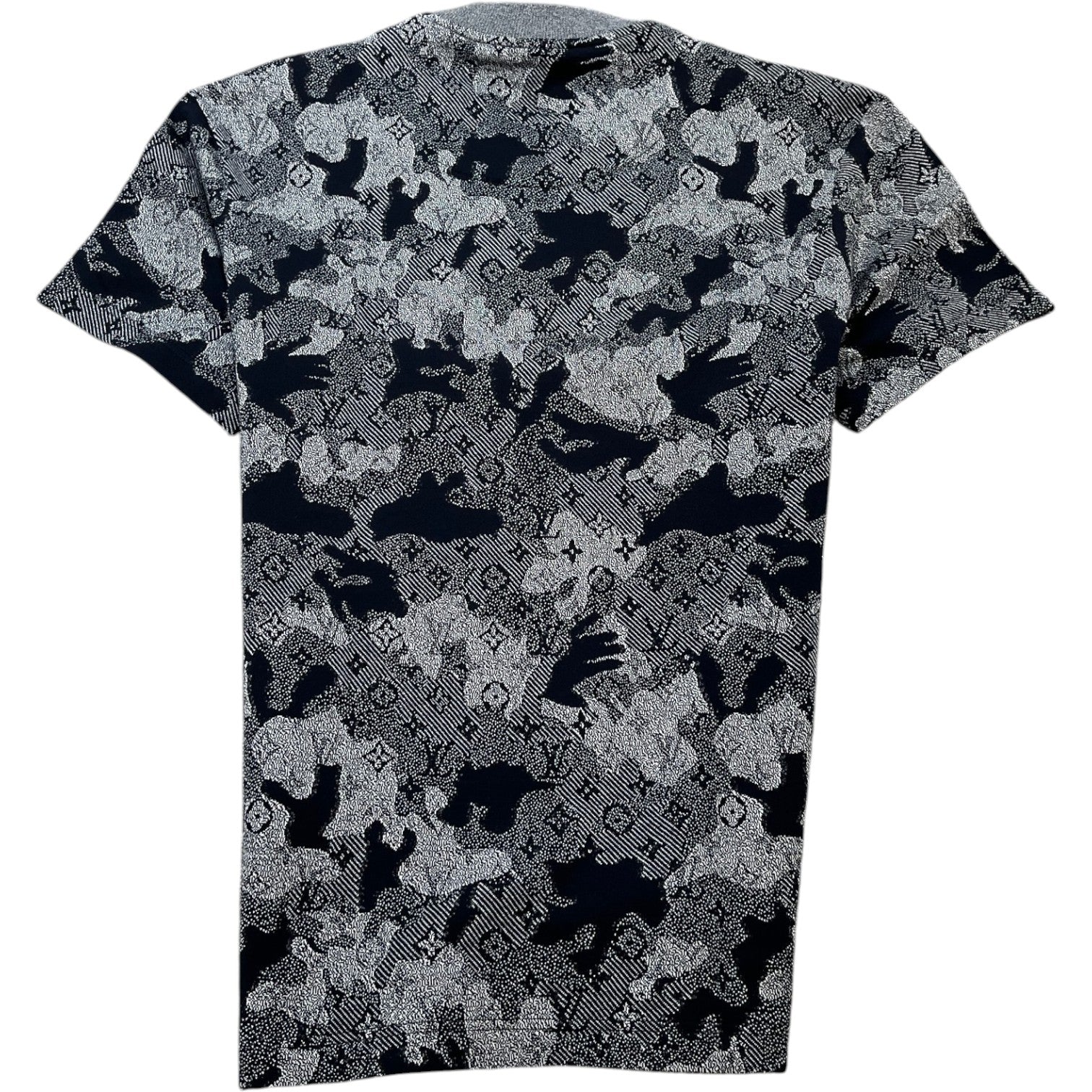 Louis Vuitton Men's Camo Jacquard T-Shirt Grey Size S - Photo 2