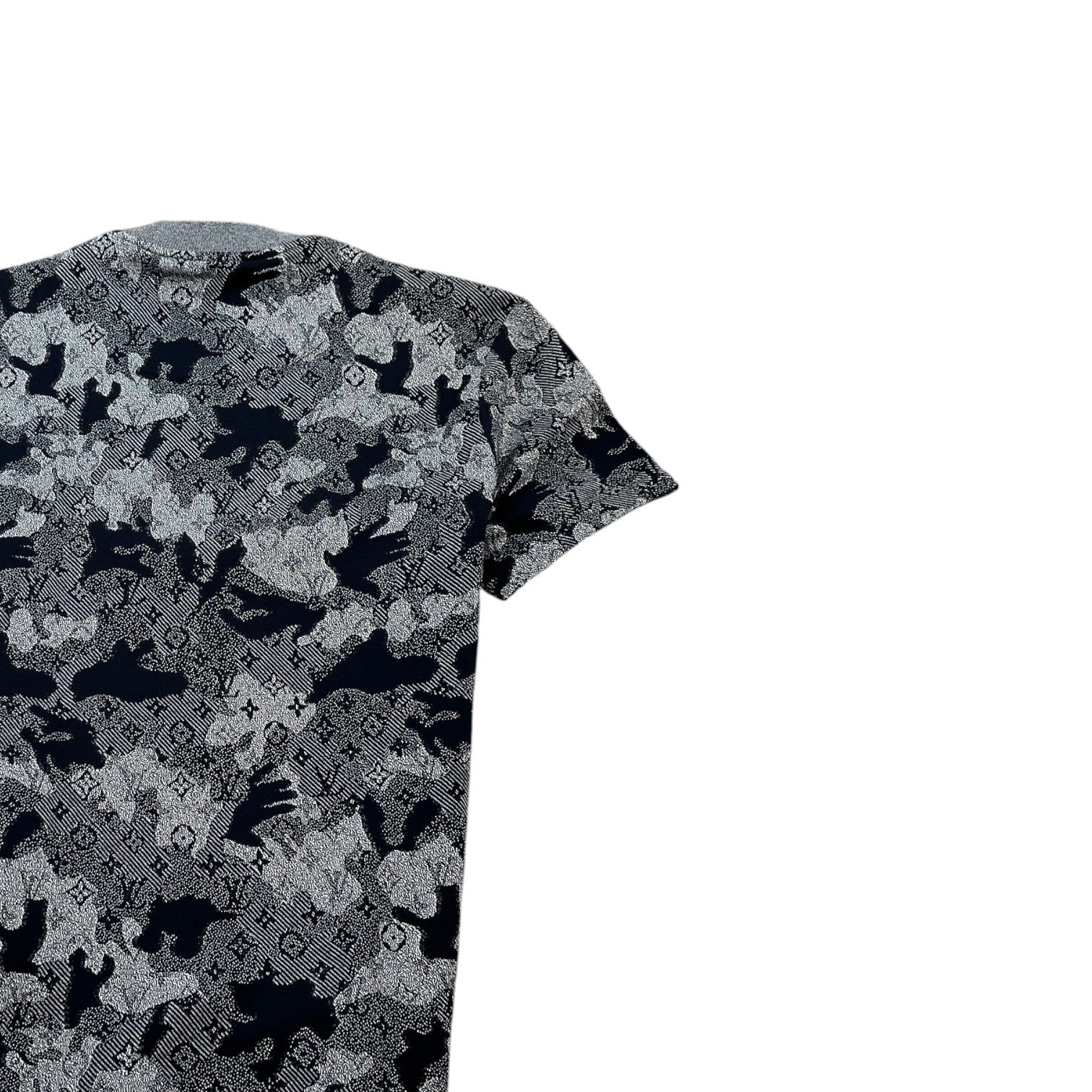 Louis Vuitton Men's Camo Jacquard T-Shirt Grey Size S - Photo 4