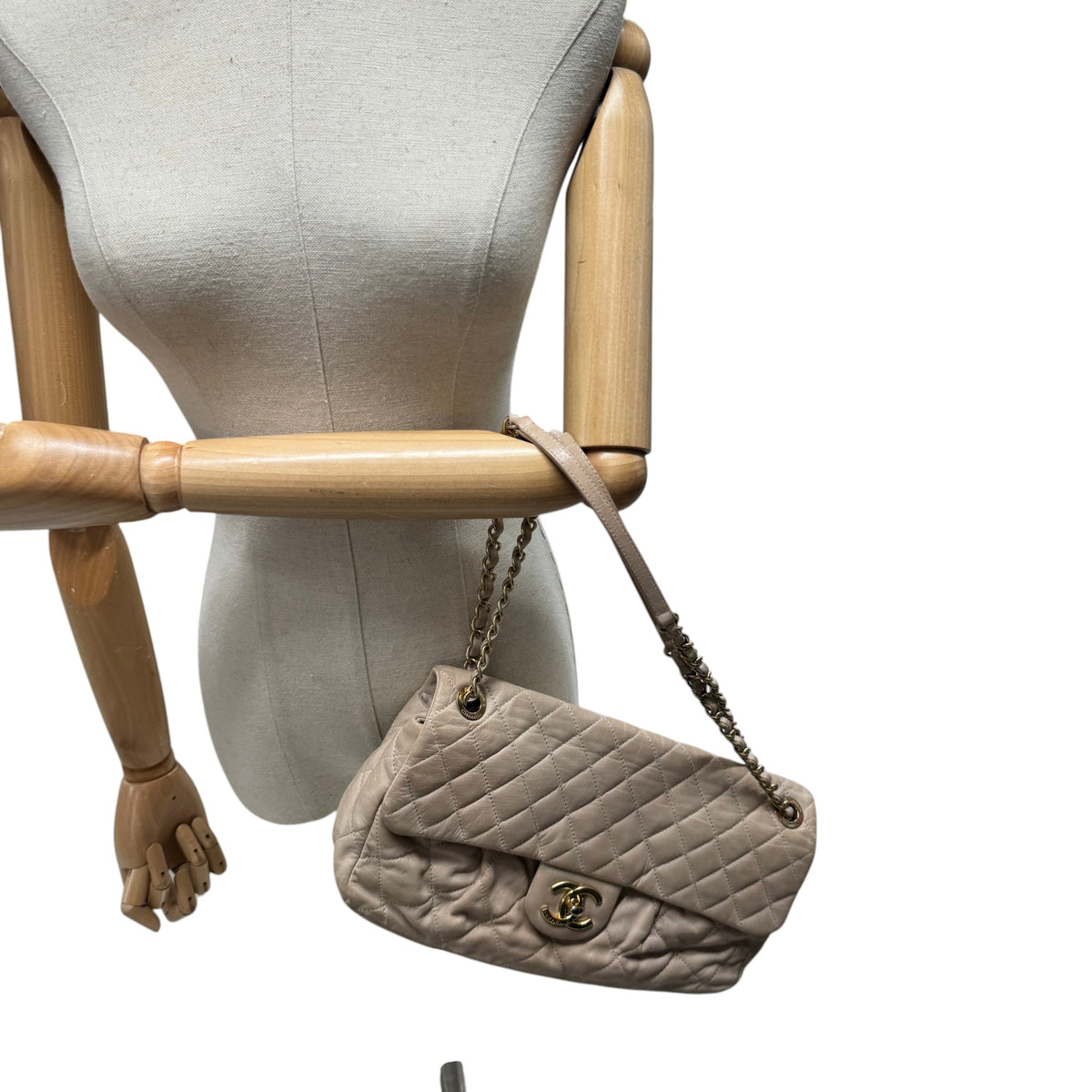 Women's Chic Quilt Flap Handbag Beige - Photo 2
