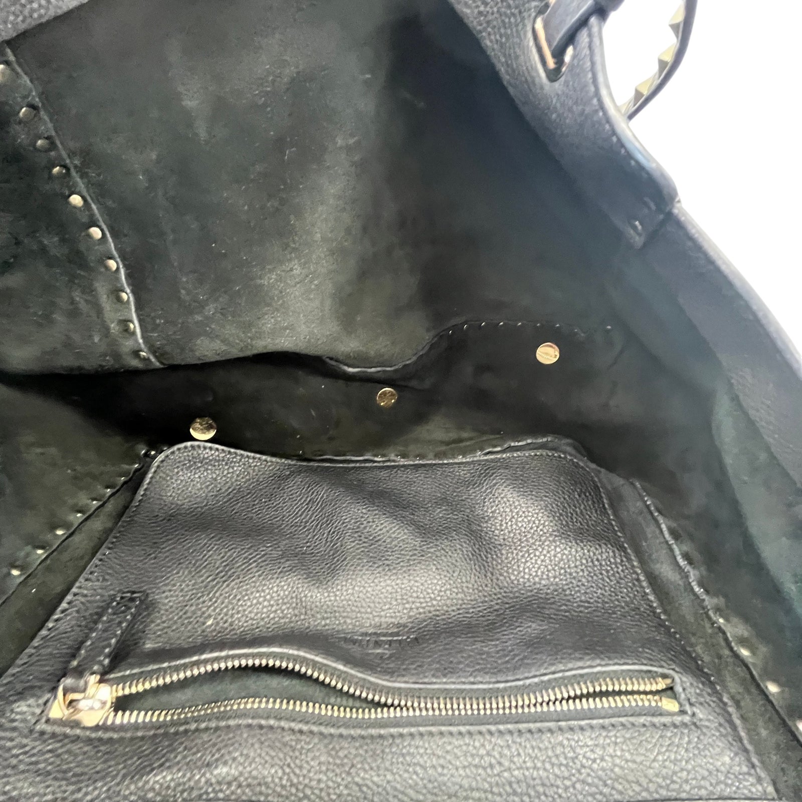 Women's Rockstud Medium Tote Bag Black - Photo 11
